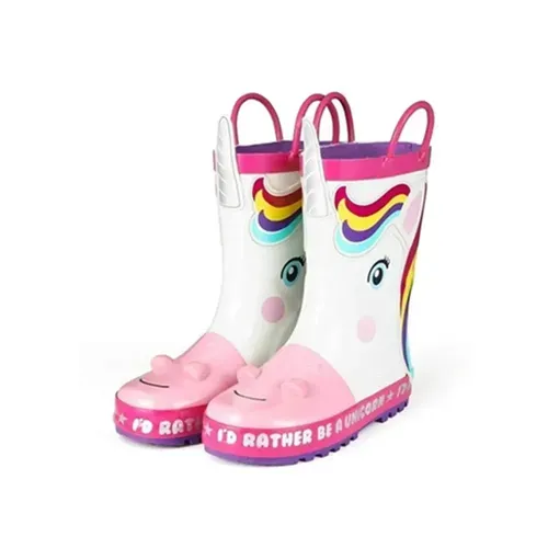 Girl Rain Boots Rubber Unicorns Kids Shoes - KKOMFORME