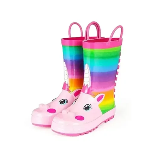 Girl Rain Boots Rubber Unicorns Kids Shoes - KKOMFORME