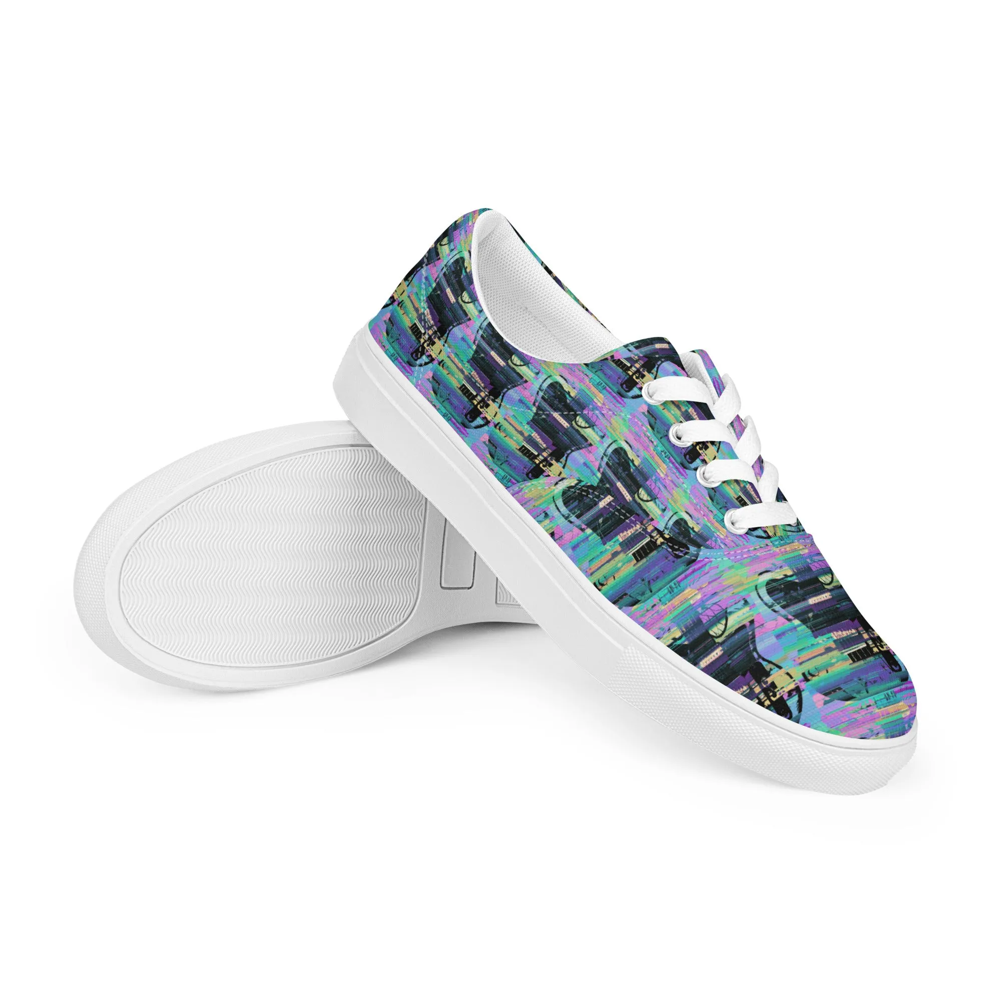 Glitch Guitar Men’s lace-up canvas shoes