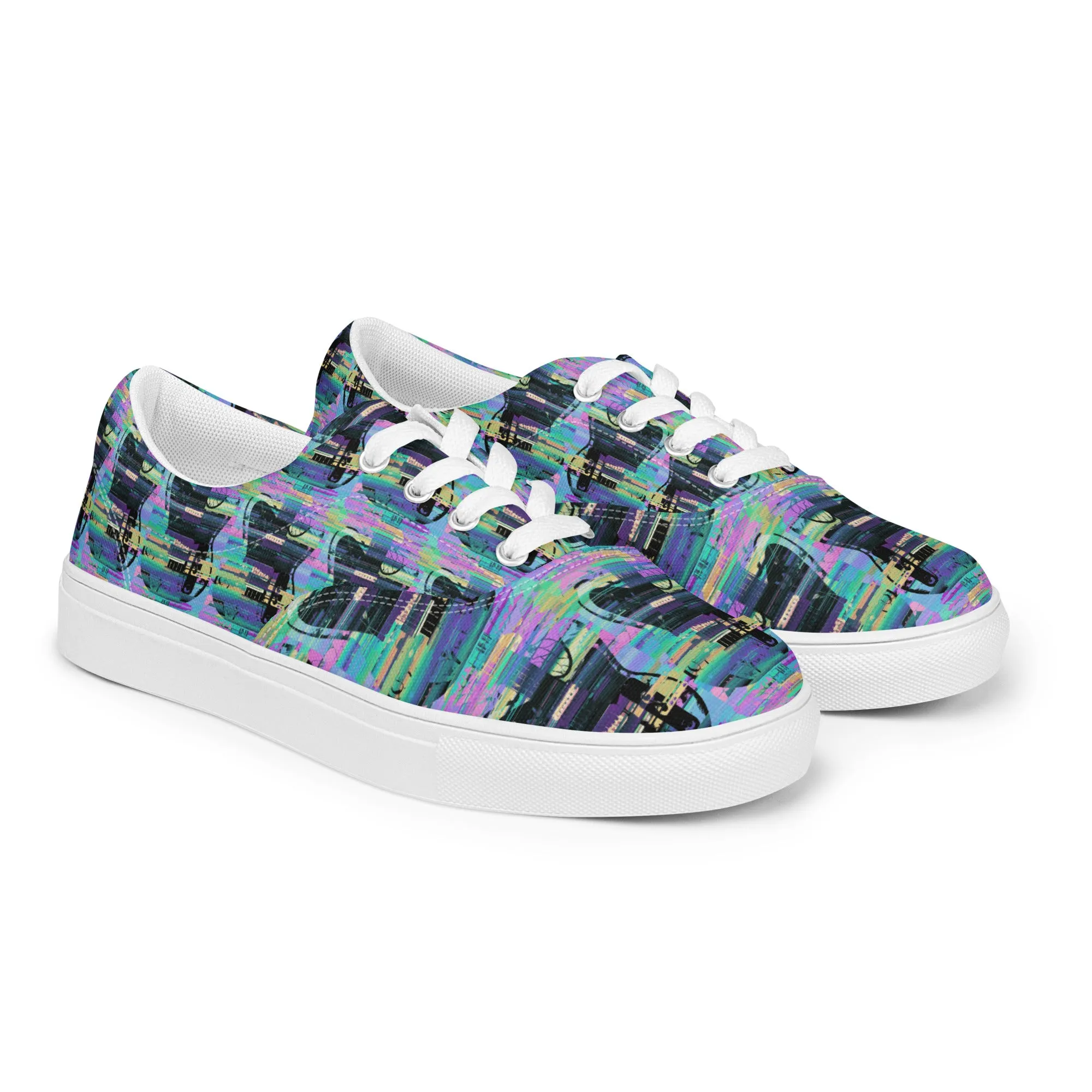 Glitch Guitar Men’s lace-up canvas shoes