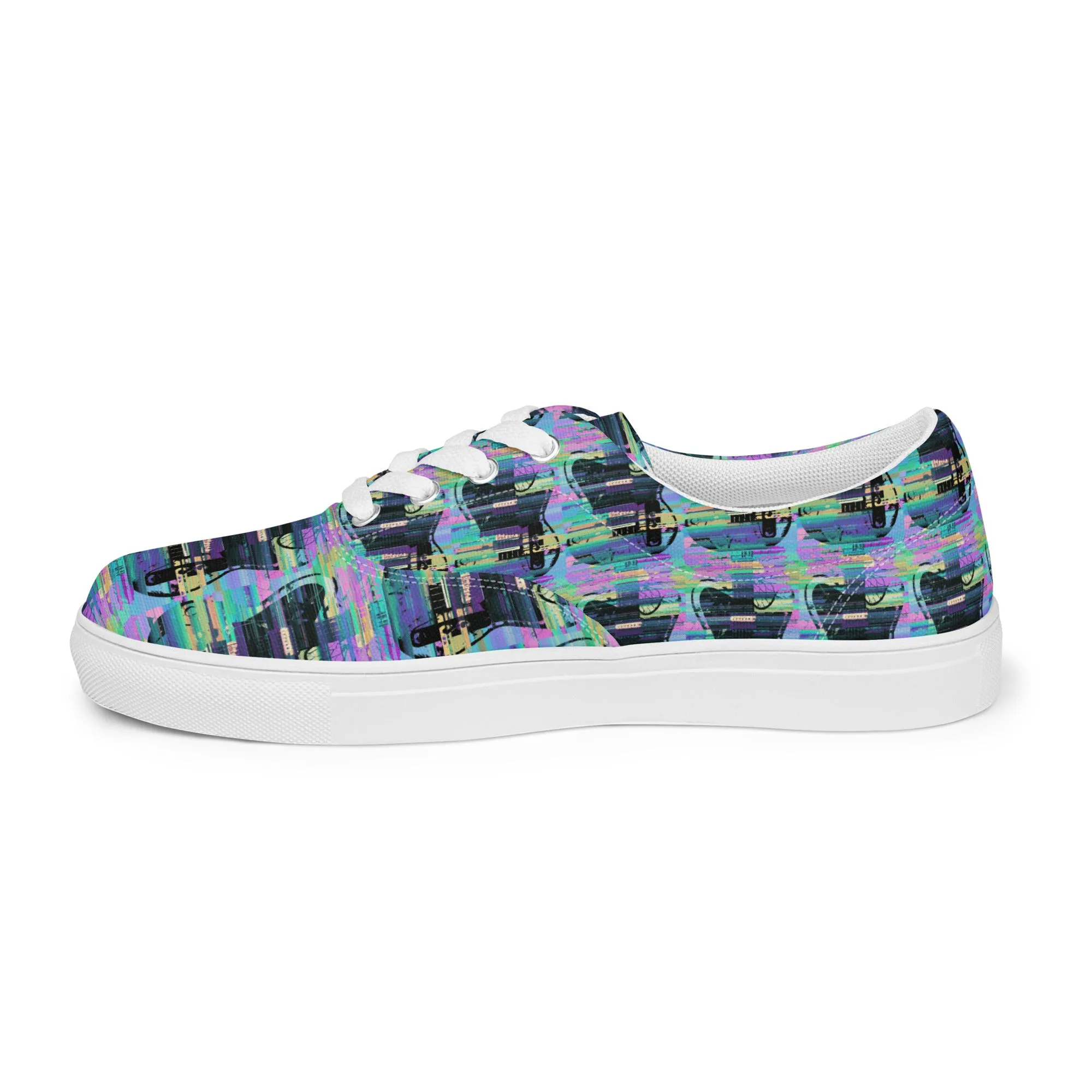 Glitch Guitar Men’s lace-up canvas shoes