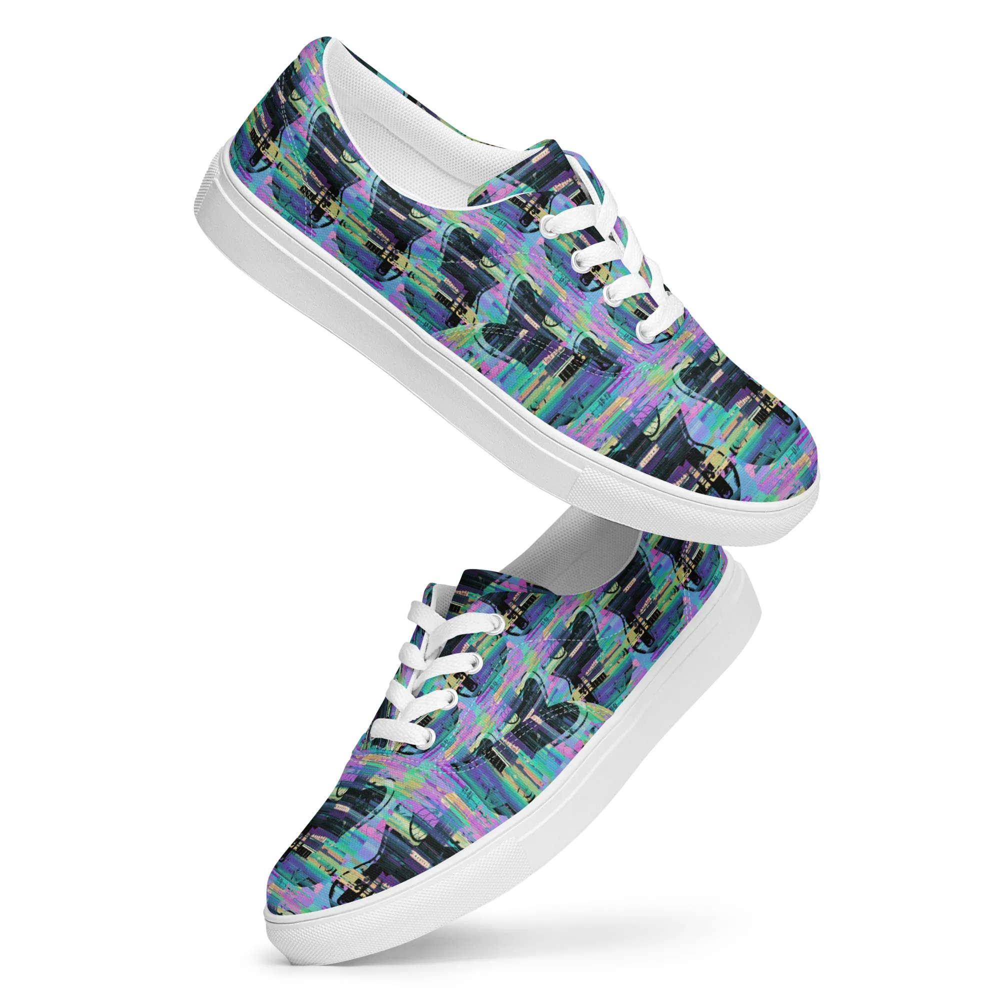 Glitch Guitar Men’s lace-up canvas shoes