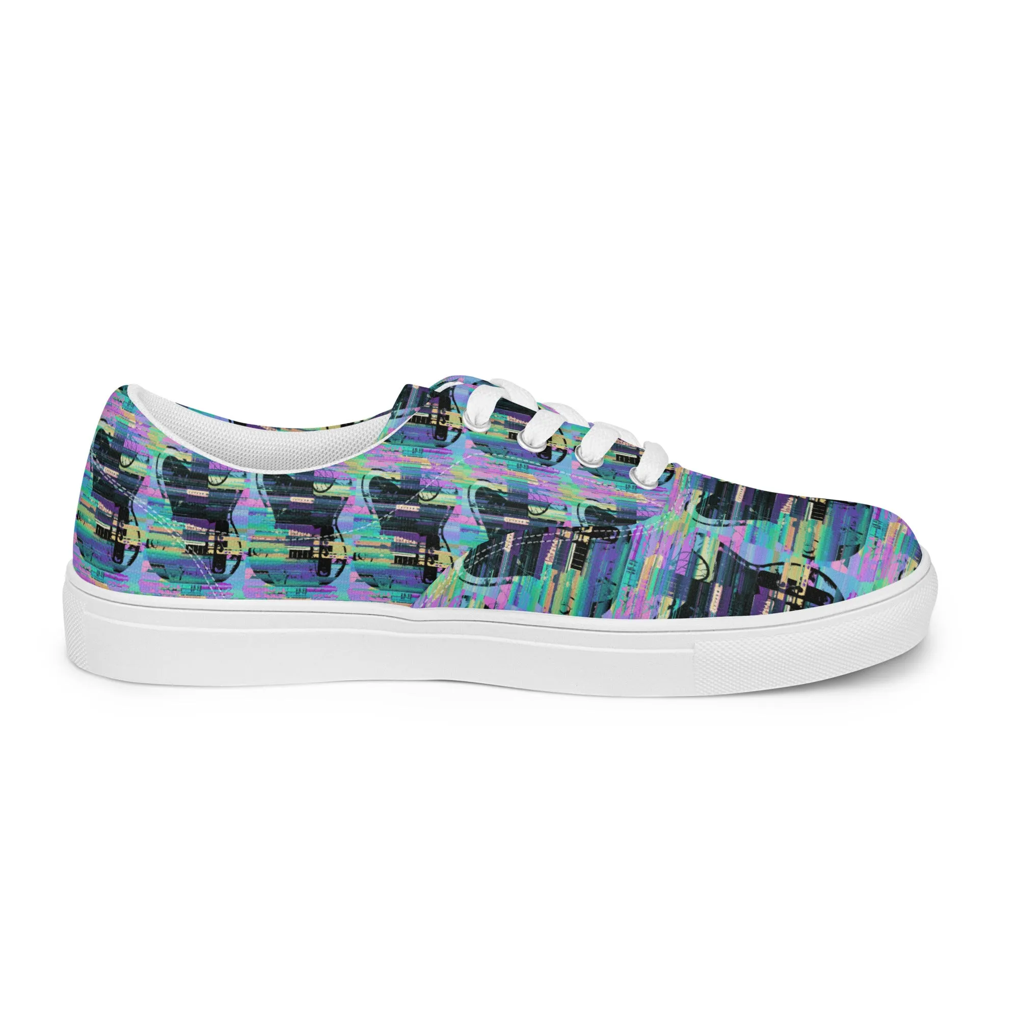 Glitch Guitar Men’s lace-up canvas shoes