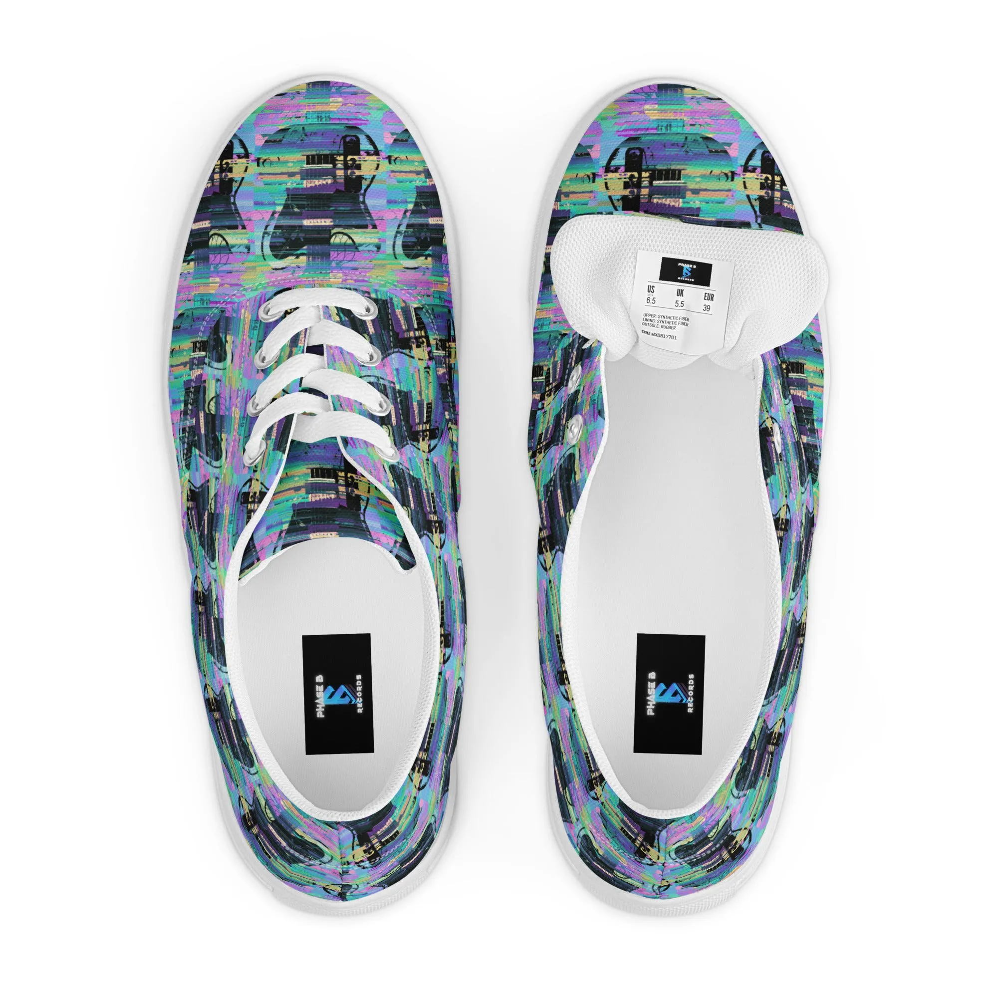 Glitch Guitar Men’s lace-up canvas shoes