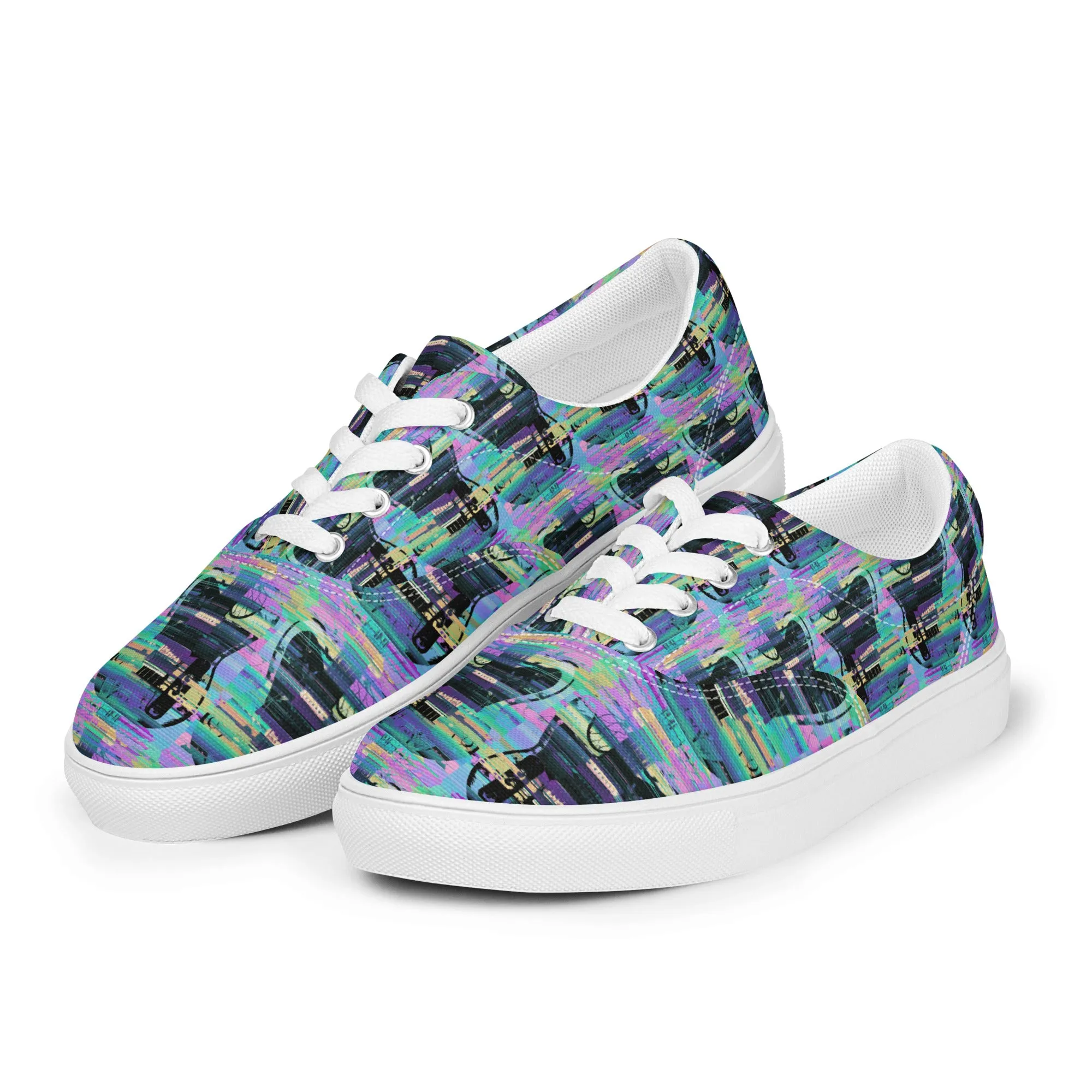 Glitch Guitar Men’s lace-up canvas shoes