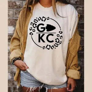 Go KC Leopard Circle Ivory Graphic Tee