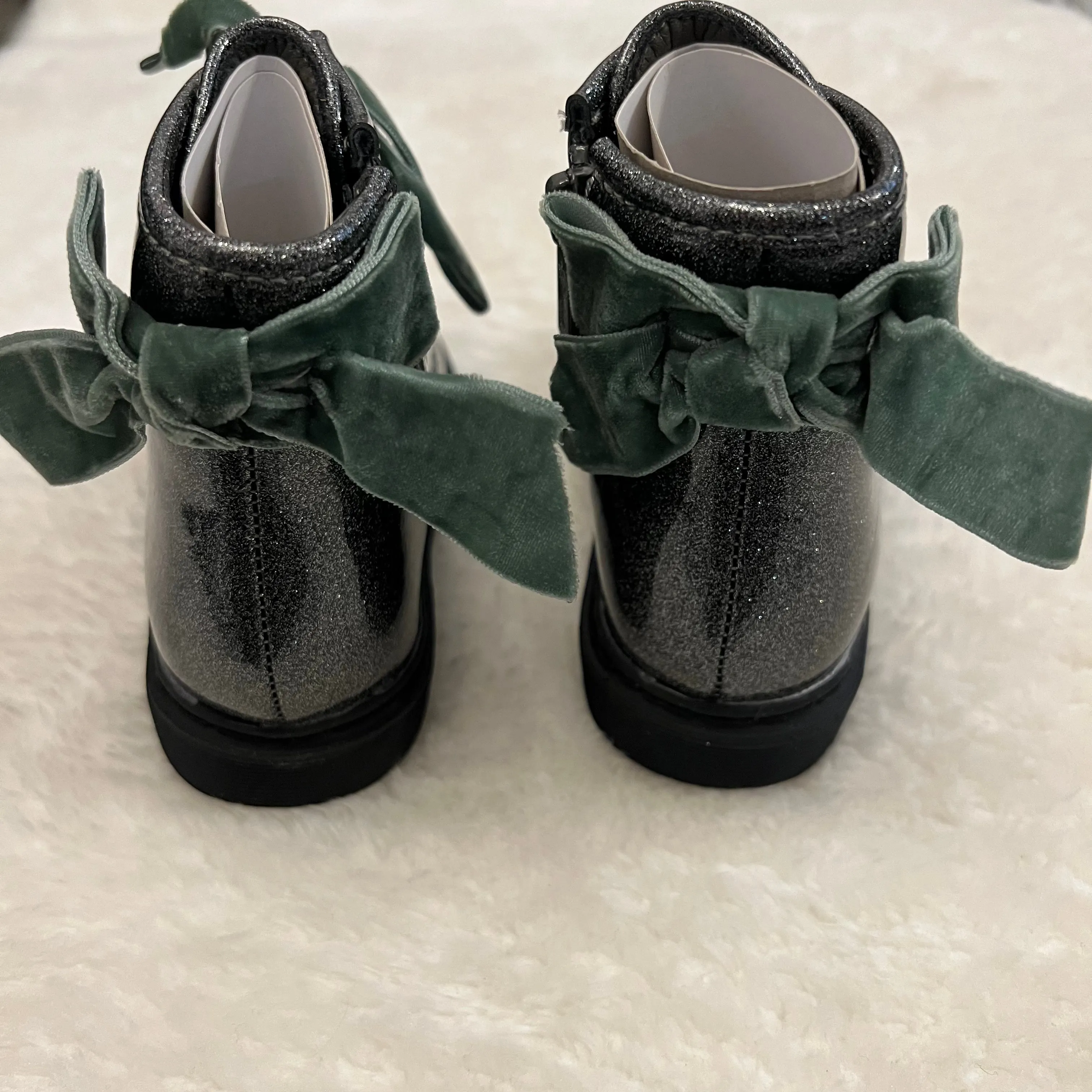 Green Sparkle Bubble Bobble Boots