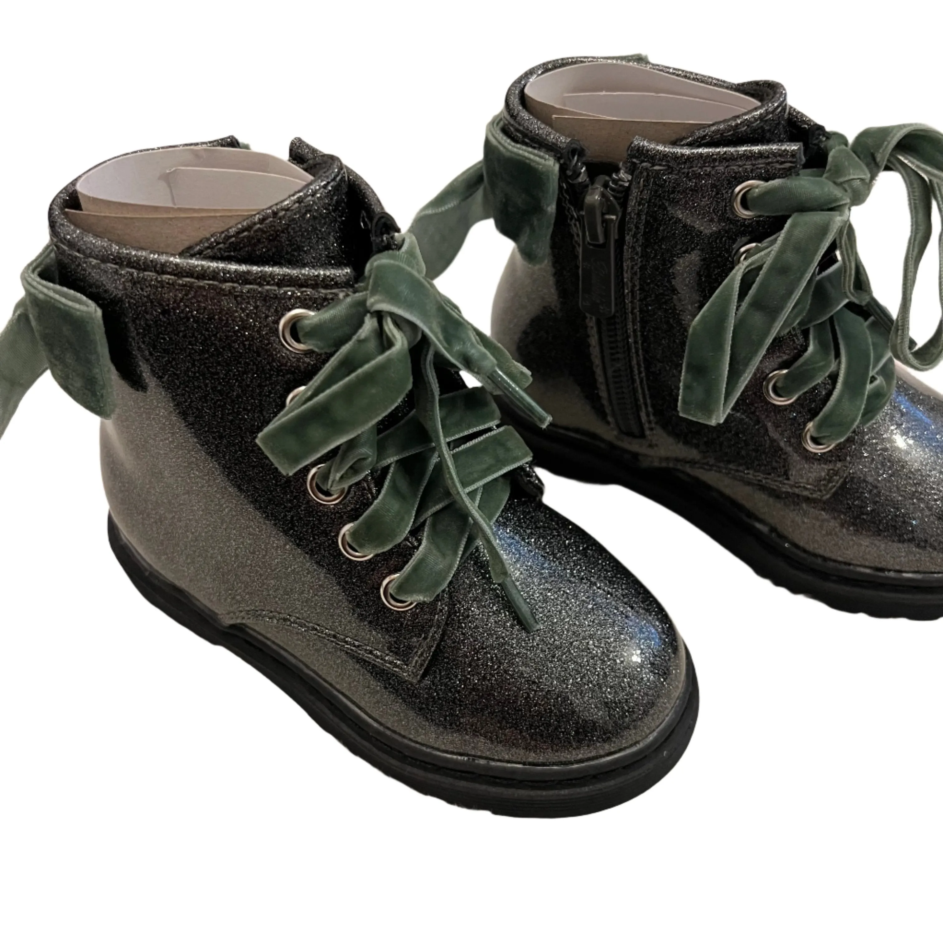 Green Sparkle Bubble Bobble Boots