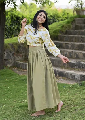 Halo Set - Tie & Dye Crop Top with Long Skirt