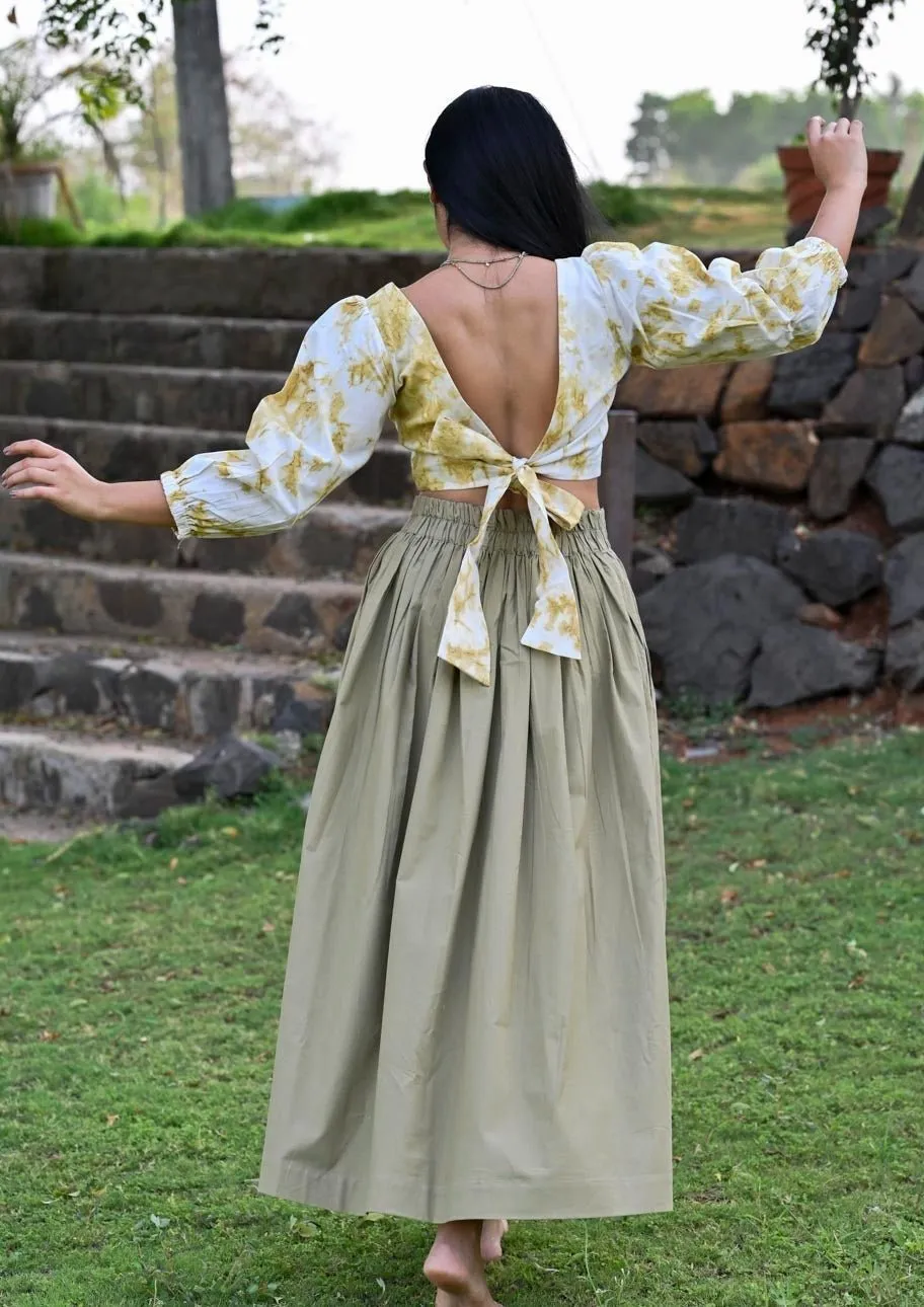 Halo Set - Tie & Dye Crop Top with Long Skirt