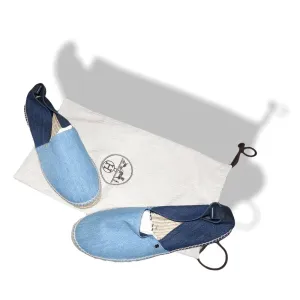 Hermes Blue Jeans Eusebio Espadrilles Sneakers Men Shoes New!