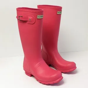 Hunter Girls Original Tall Rain Boots, Pink, Big Kids 5 M