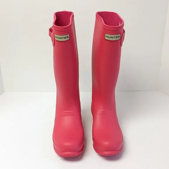 Hunter Girls Original Tall Rain Boots, Pink, Big Kids 5 M