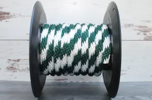 Hunter Green and White Solid Braided Multifilament Polypropylene Rope