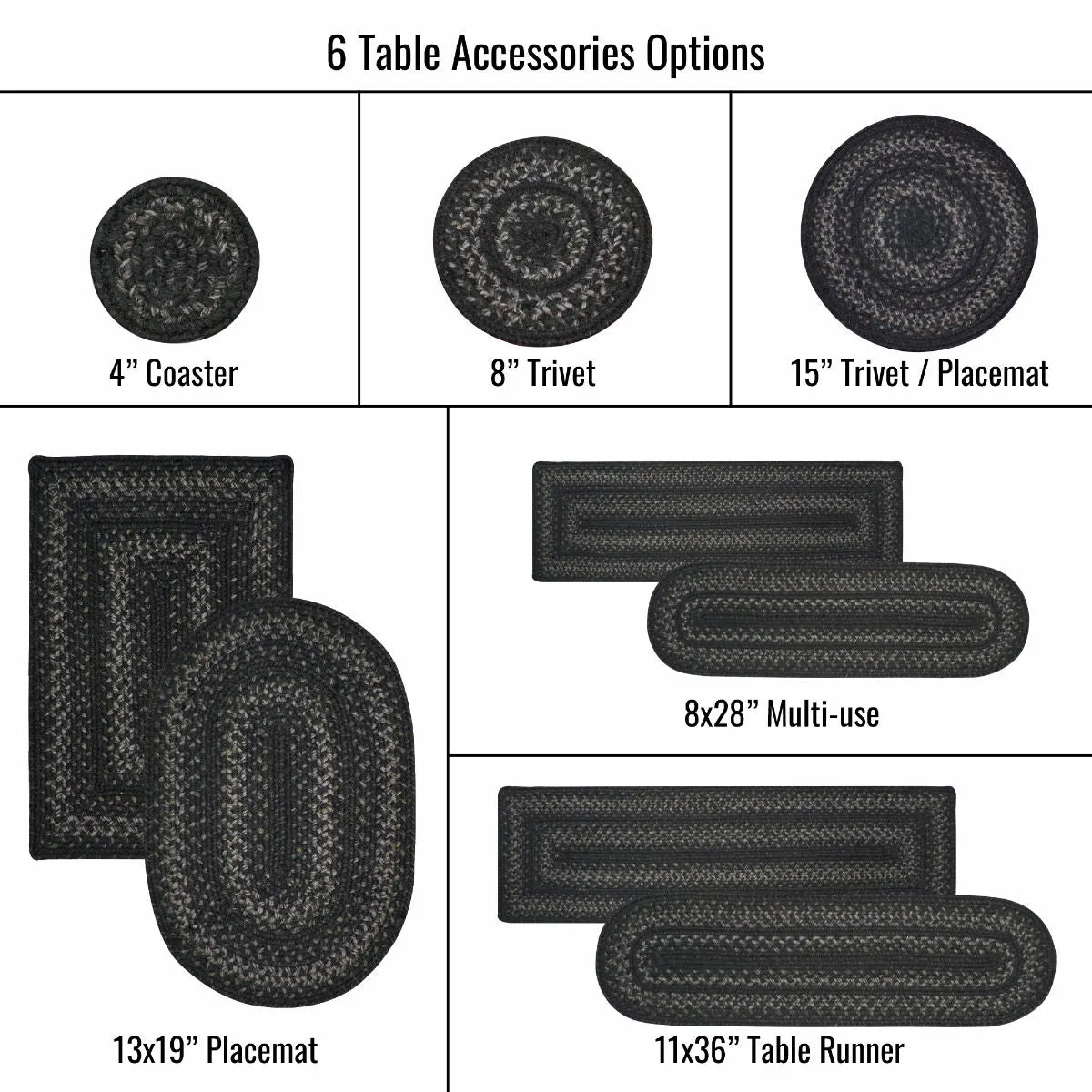 Jet Black Braided Accessories