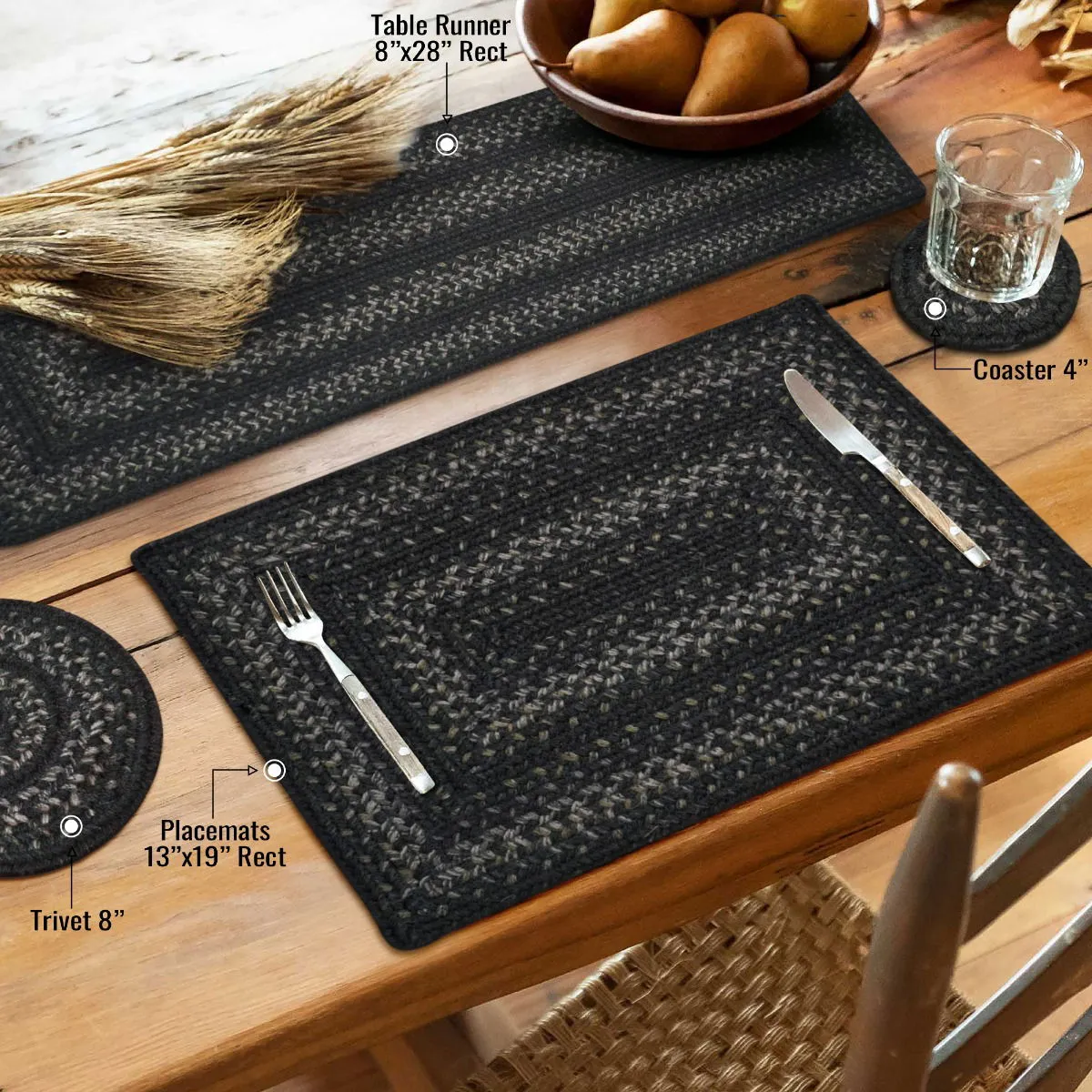Jet Black Braided Accessories