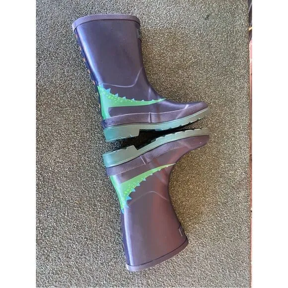 Joules Kids Rain Boots Blue Green Dinosaur Size 4