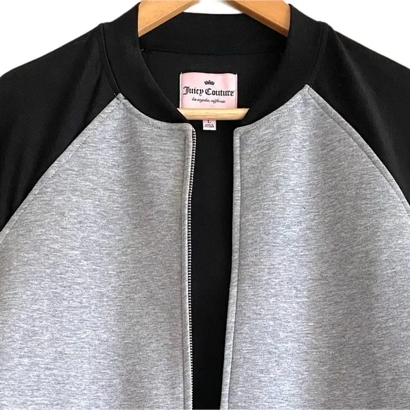 JUICY COUTURE “COUTURE” Graphic Full Zipper Colorblock Varsity Bomber Jacket L