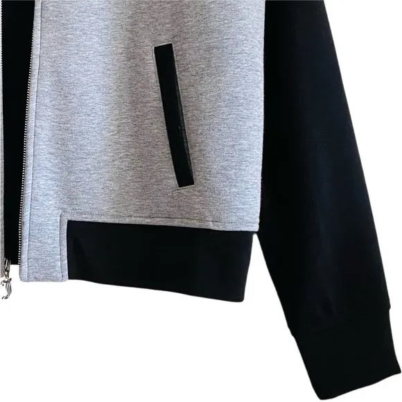 JUICY COUTURE “COUTURE” Graphic Full Zipper Colorblock Varsity Bomber Jacket L