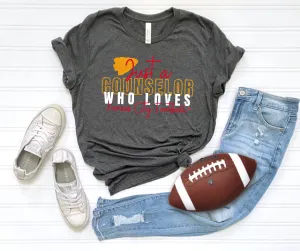 Just A Counselor Who Loves Kansas City Football Grey Tee