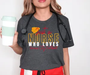 Just A Nurse Who Loves Kansas City Football Dark Grey Tee