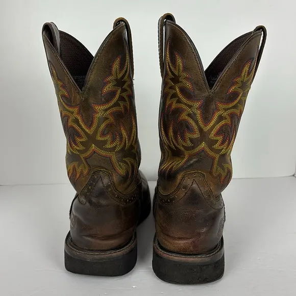 Justin Stampede Square Toe Leather Boot Men’s Size 9EE