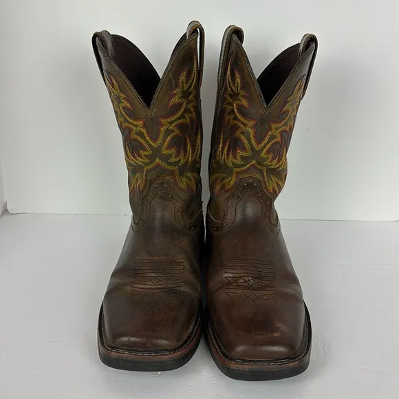Justin Stampede Square Toe Leather Boot Men’s Size 9EE