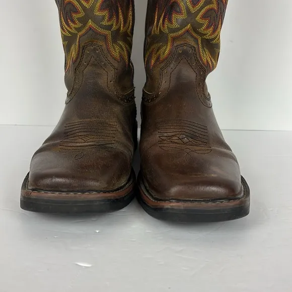 Justin Stampede Square Toe Leather Boot Men’s Size 9EE