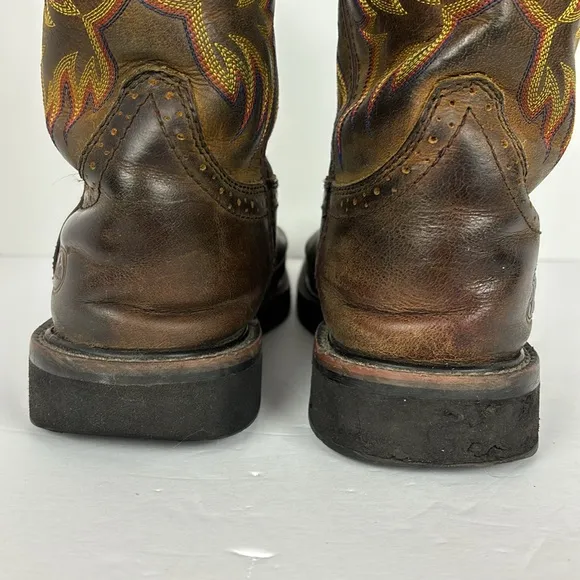 Justin Stampede Square Toe Leather Boot Men’s Size 9EE