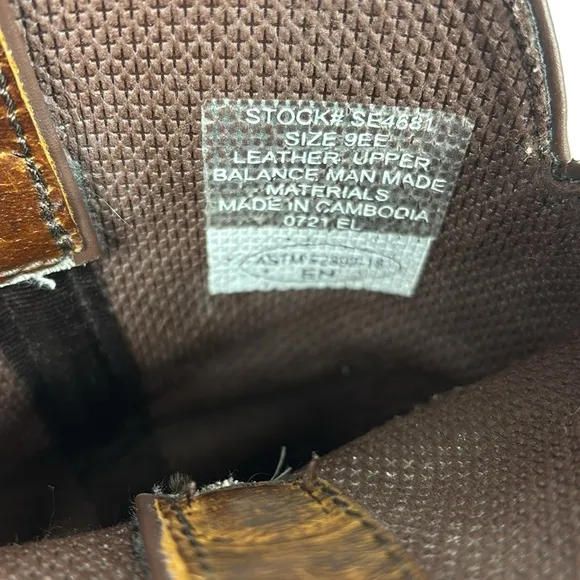 Justin Stampede Square Toe Leather Boot Men’s Size 9EE