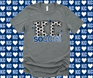 Kansas City Soccer Letters Grey Tee