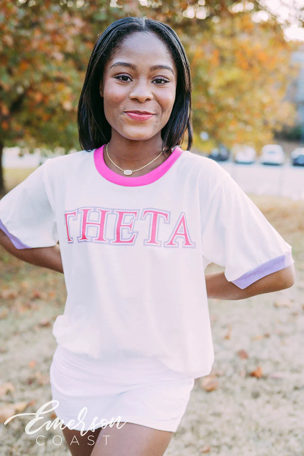 Kappa Alpha Theta PR Simple Colorblock Ringer Tee