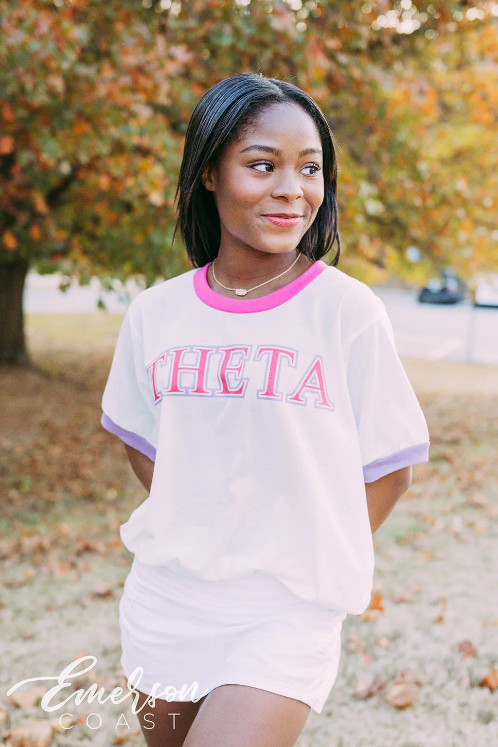 Kappa Alpha Theta PR Simple Colorblock Ringer Tee