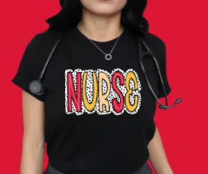 KC Colors Nurse Dot Black Tee
