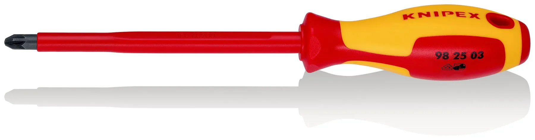 KNIPEX Screwdriver for Pozi Screws PZ3 x 150mm VDE Insulated Multi Component Grips 270mm 98 25 03