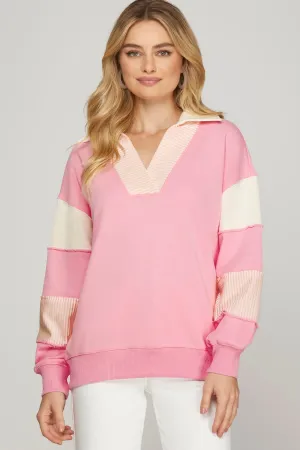 Larkin Colorblock Pink Top