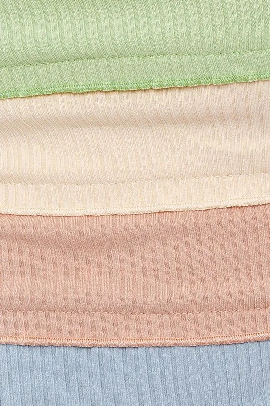 LE LIS Lettuce Hem Detail Spaghetti Top