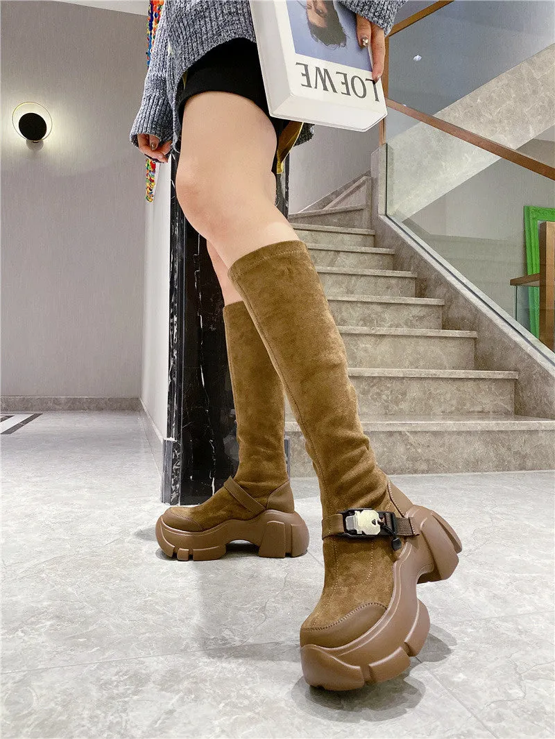 Lisa-100 Knee-High Crepper Boots