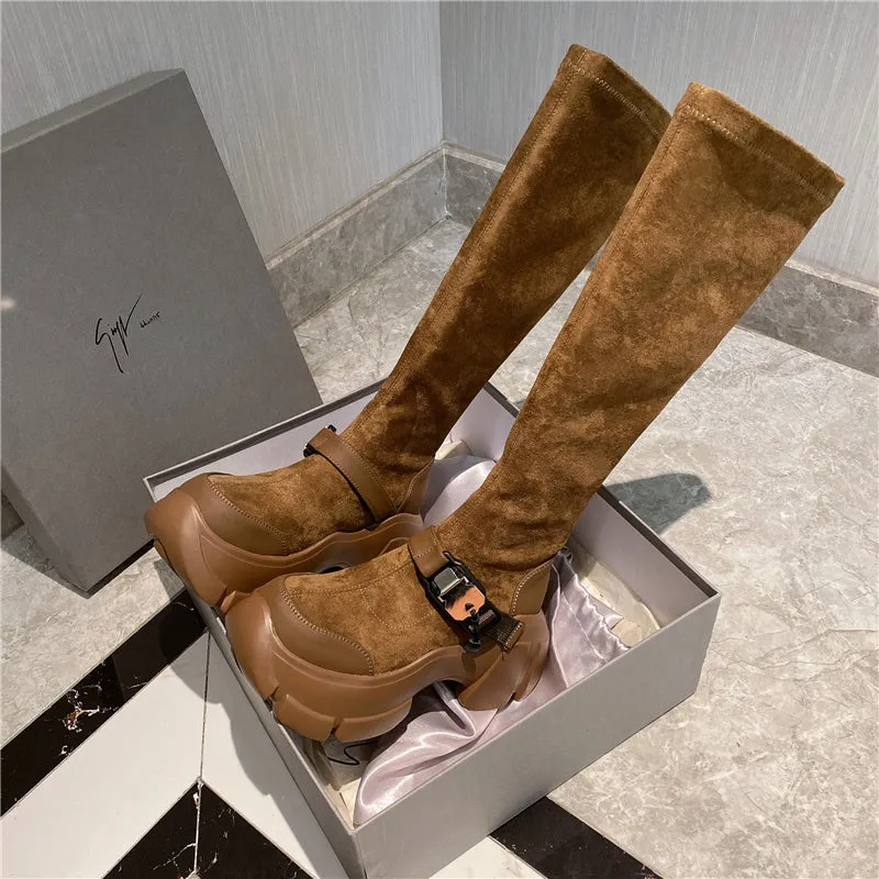 Lisa-100 Knee-High Crepper Boots
