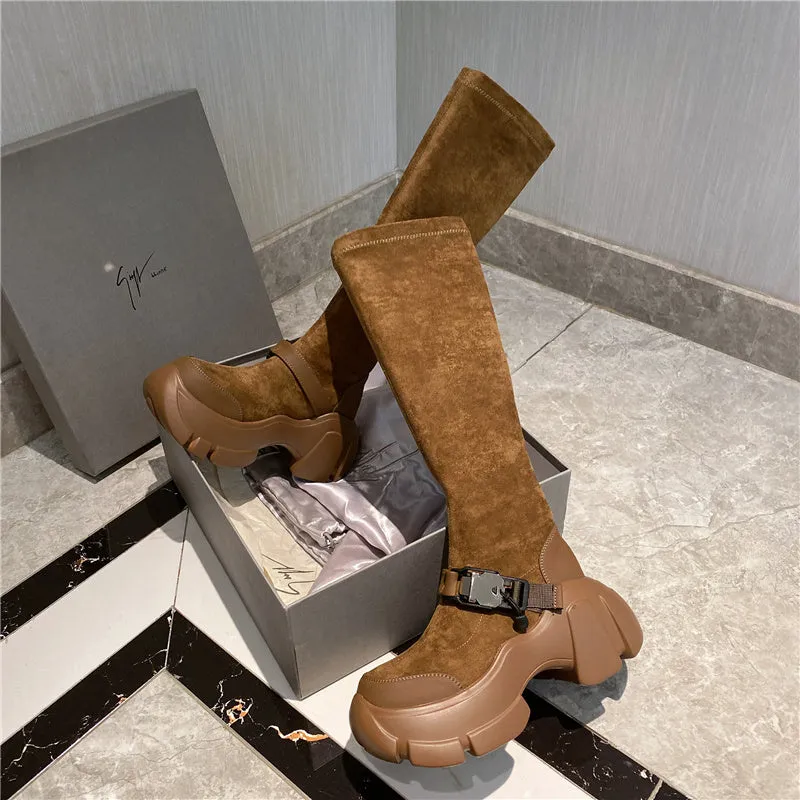 Lisa-100 Knee-High Crepper Boots