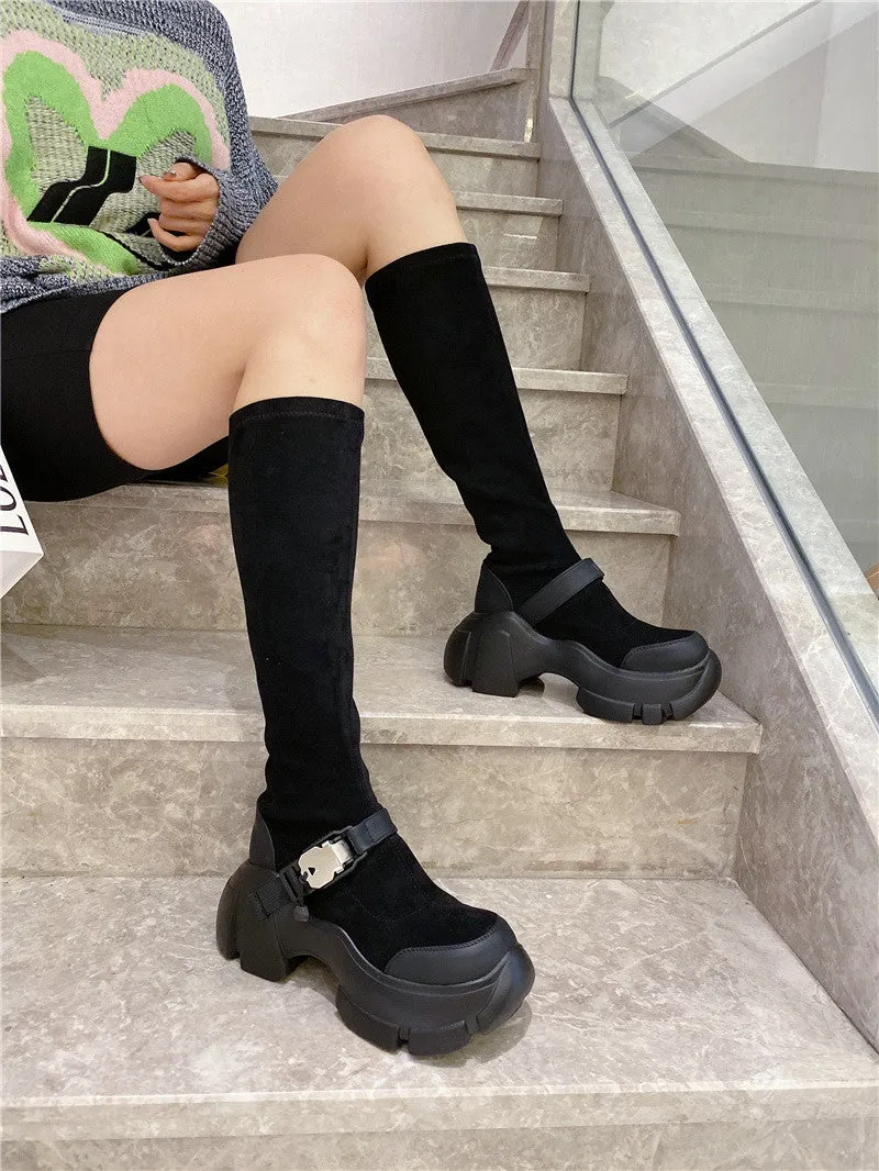 Lisa-100 Knee-High Crepper Boots