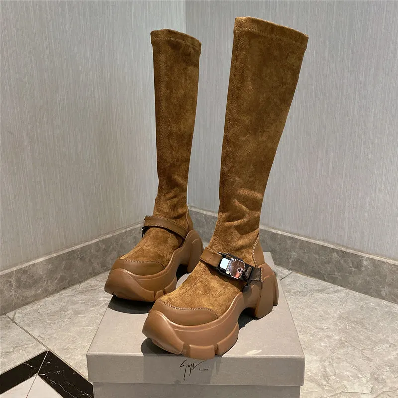 Lisa-100 Knee-High Crepper Boots