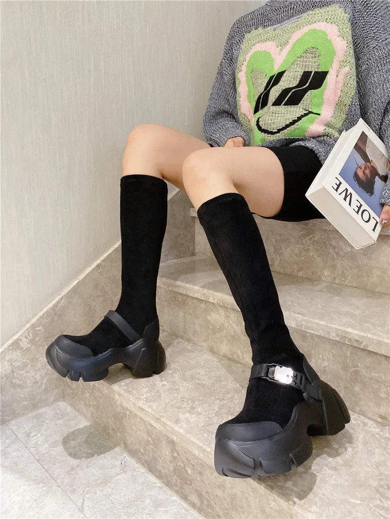 Lisa-100 Knee-High Crepper Boots