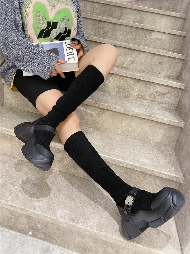 Lisa-100 Knee-High Crepper Boots