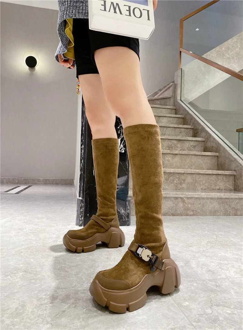 Lisa-100 Knee-High Crepper Boots