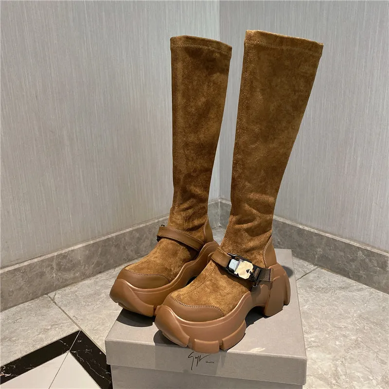 Lisa-100 Knee-High Crepper Boots