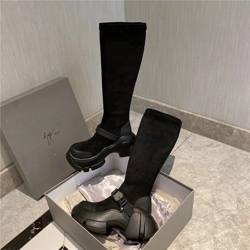 Lisa-100 Knee-High Crepper Boots