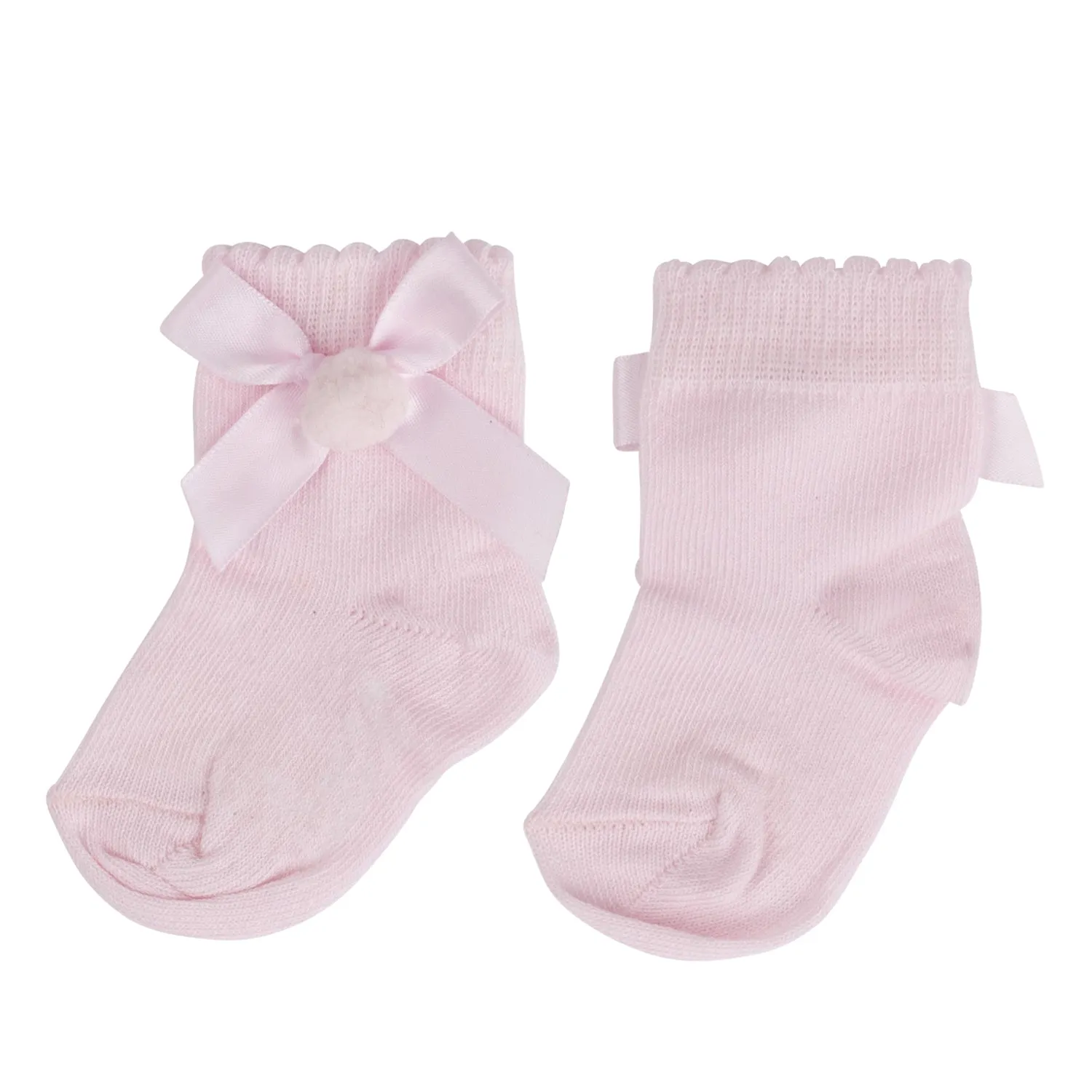 Little A HARRIET Baby Pink Pom Pom ankle socks LA24318
