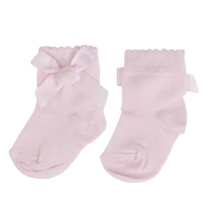 Little A HARRIET Baby Pink Pom Pom ankle socks LA24318