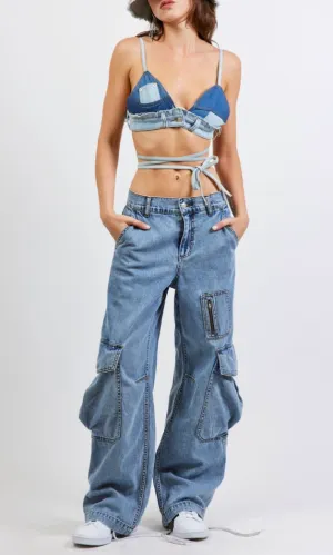 Low Rise Utility Cargo Jeans